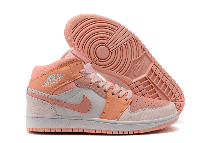 Air Jordan 1 White Orange Pink For Women - Click Image to Close